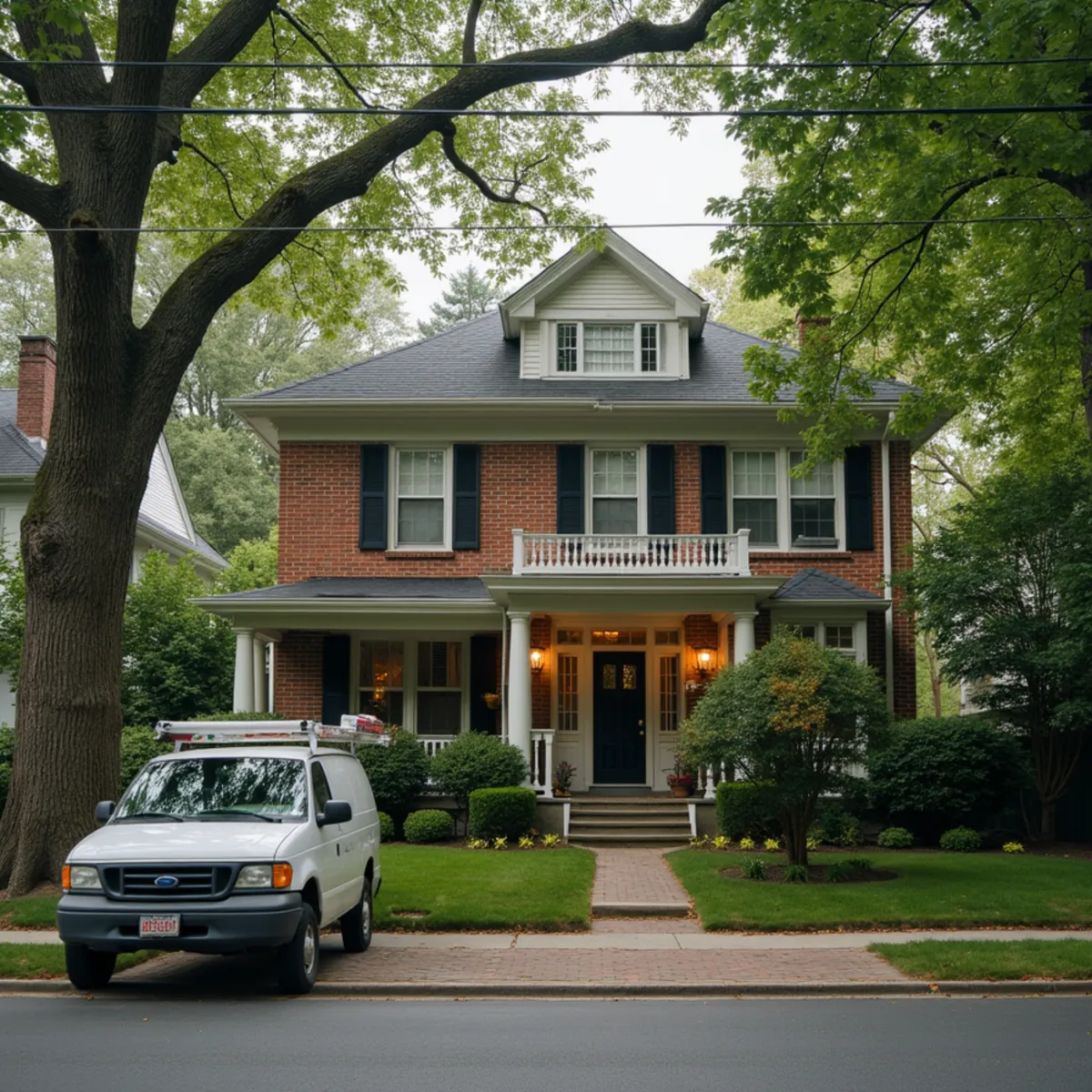 An older tree-lined colonial home in Westfield, NJ typical of the homes Hydrosphere plumbers service