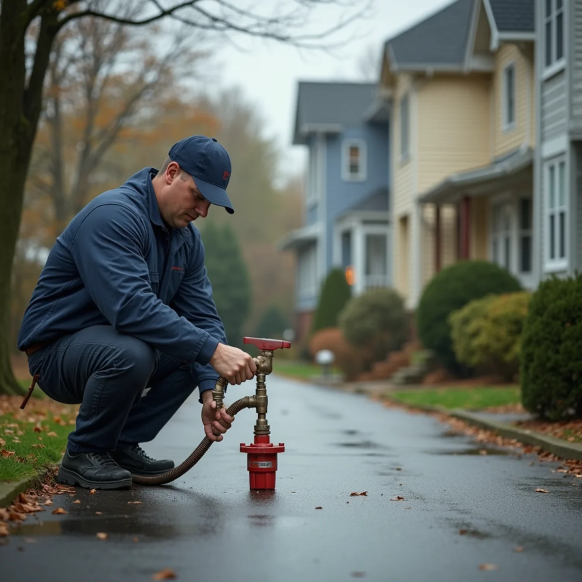 A residential street of older homes in Springfield, NJ that Hydrosphere plumbers serve